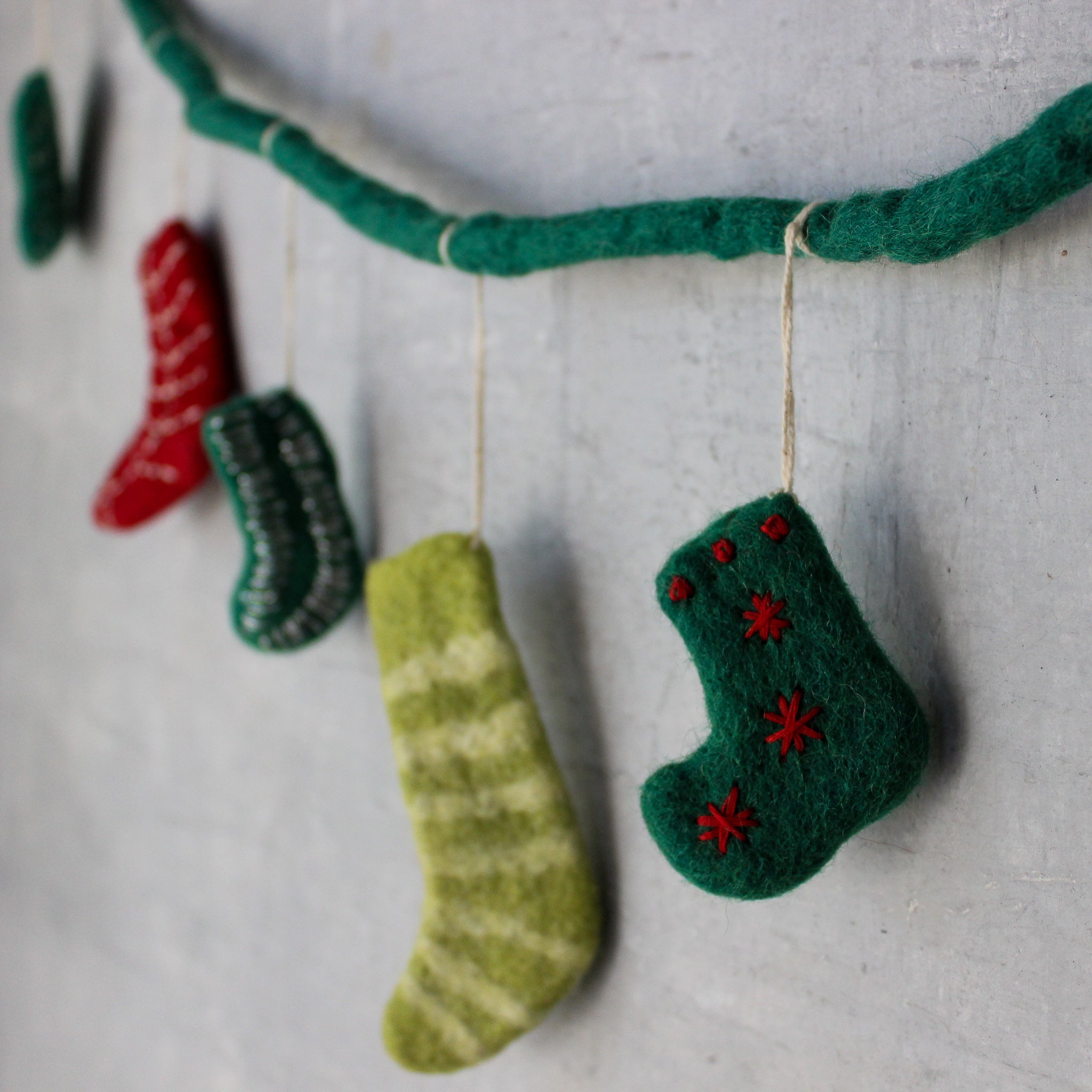 Felt Christmas Stocking Garland - Tribe Castlemaine