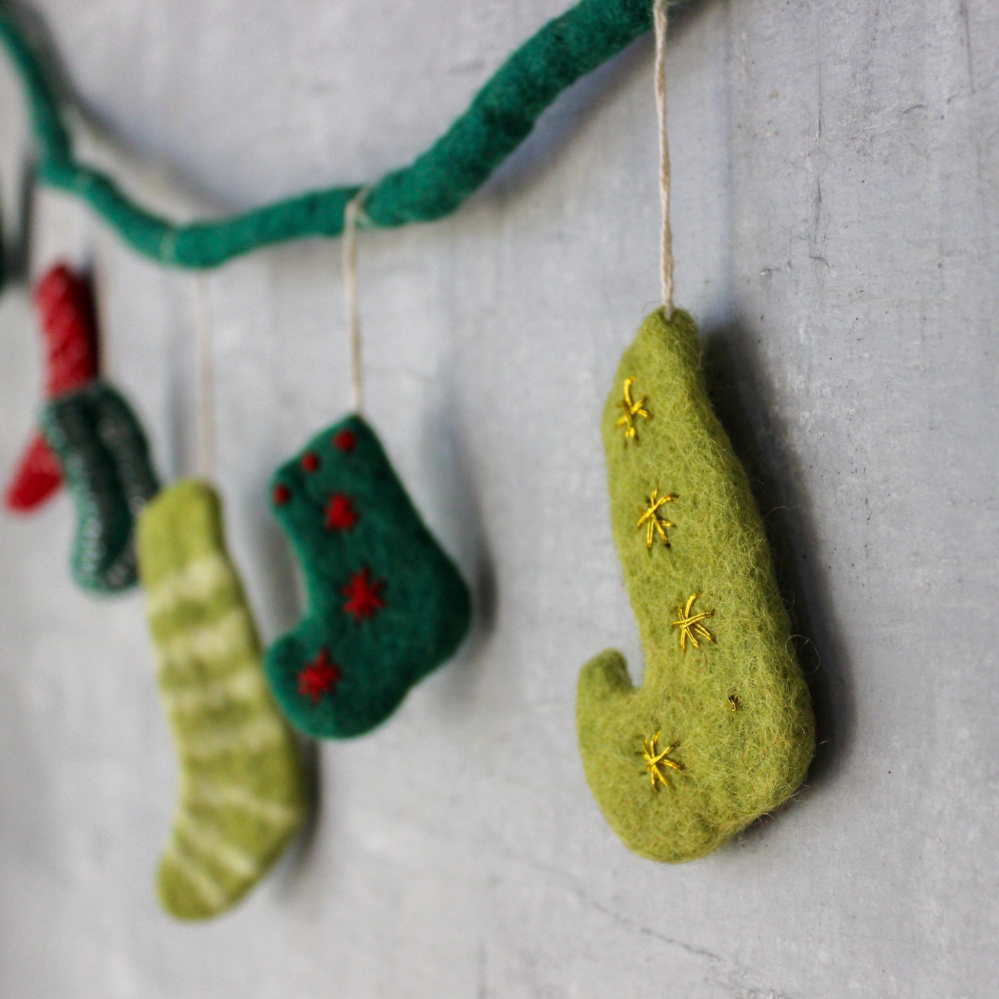Felt Christmas Stocking Garland - Tribe Castlemaine