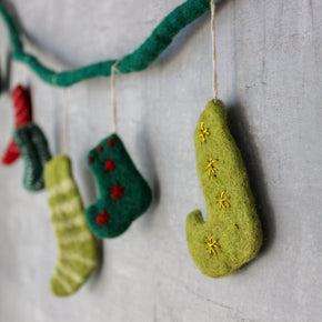 Felt Christmas Stocking Garland - Tribe Castlemaine