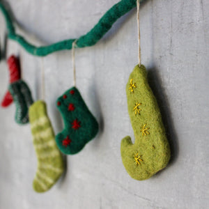 Felt Christmas Stocking Garland - Tribe Castlemaine