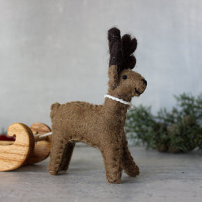 Felt Reindeer and Sleigh - Tribe Castlemaine