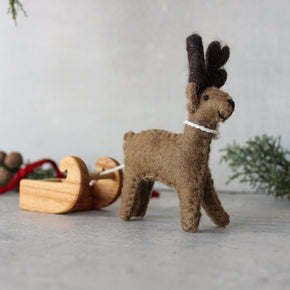 Felt Reindeer and Sleigh - Tribe Castlemaine