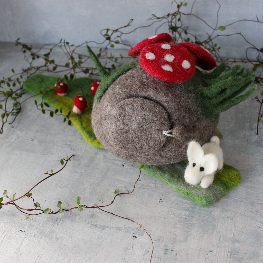 Felt Toadstool House with Rabbit - Tribe Castlemaine