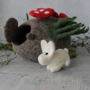 Felt Toadstool House with Rabbit - Tribe Castlemaine