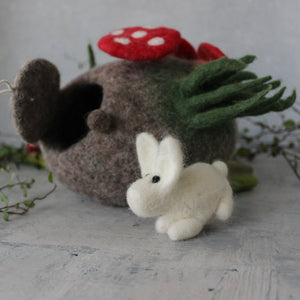 Felt Toadstool House with Rabbit - Tribe Castlemaine