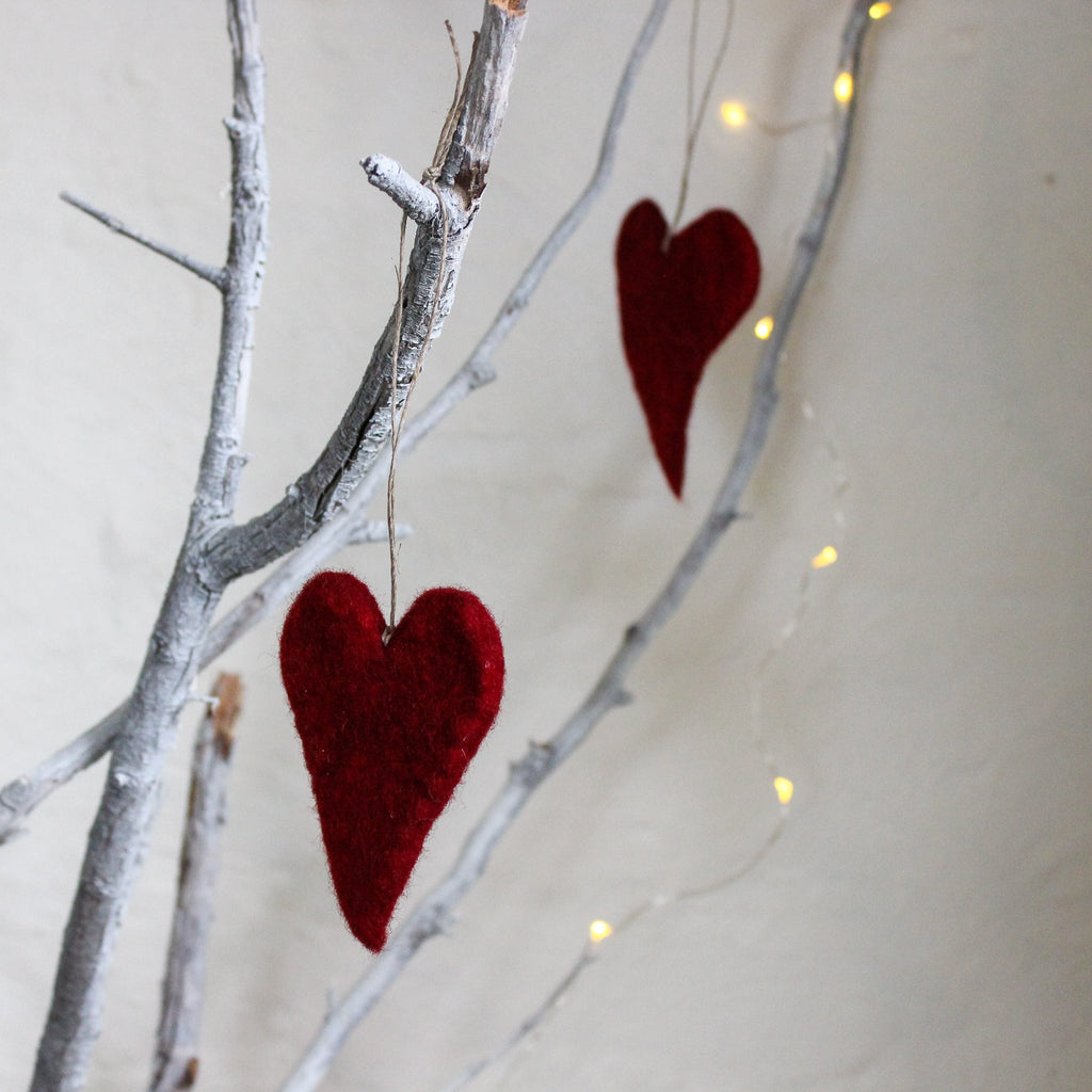 Festive Felt Hearts - Tribe Castlemaine