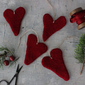 Festive Felt Hearts - Tribe Castlemaine