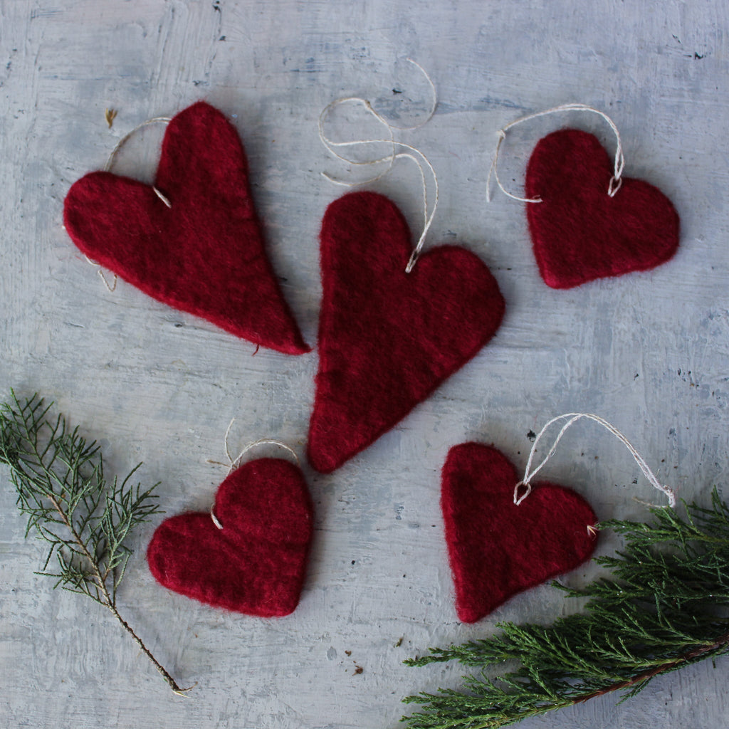 Festive Felt Hearts - Tribe Castlemaine