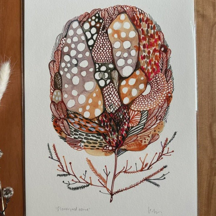 'Flower, red ochre' Print by Katherine Wheeler - Tribe Castlemaine