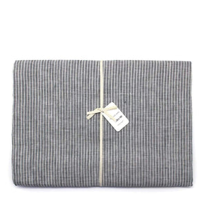 Fog Linen Grey White Stripe Table Cloth - Tribe Castlemaine