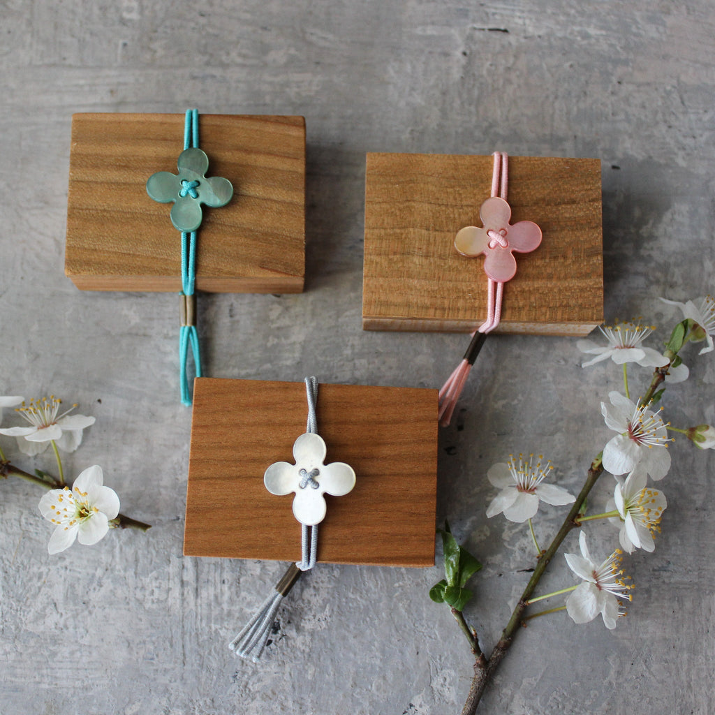 Glass Sewing Pins in Cherry-wood Box - Tribe Castlemaine