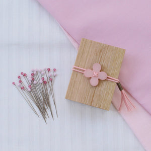 Glass Sewing Pins in Cherry-wood Box - Tribe Castlemaine