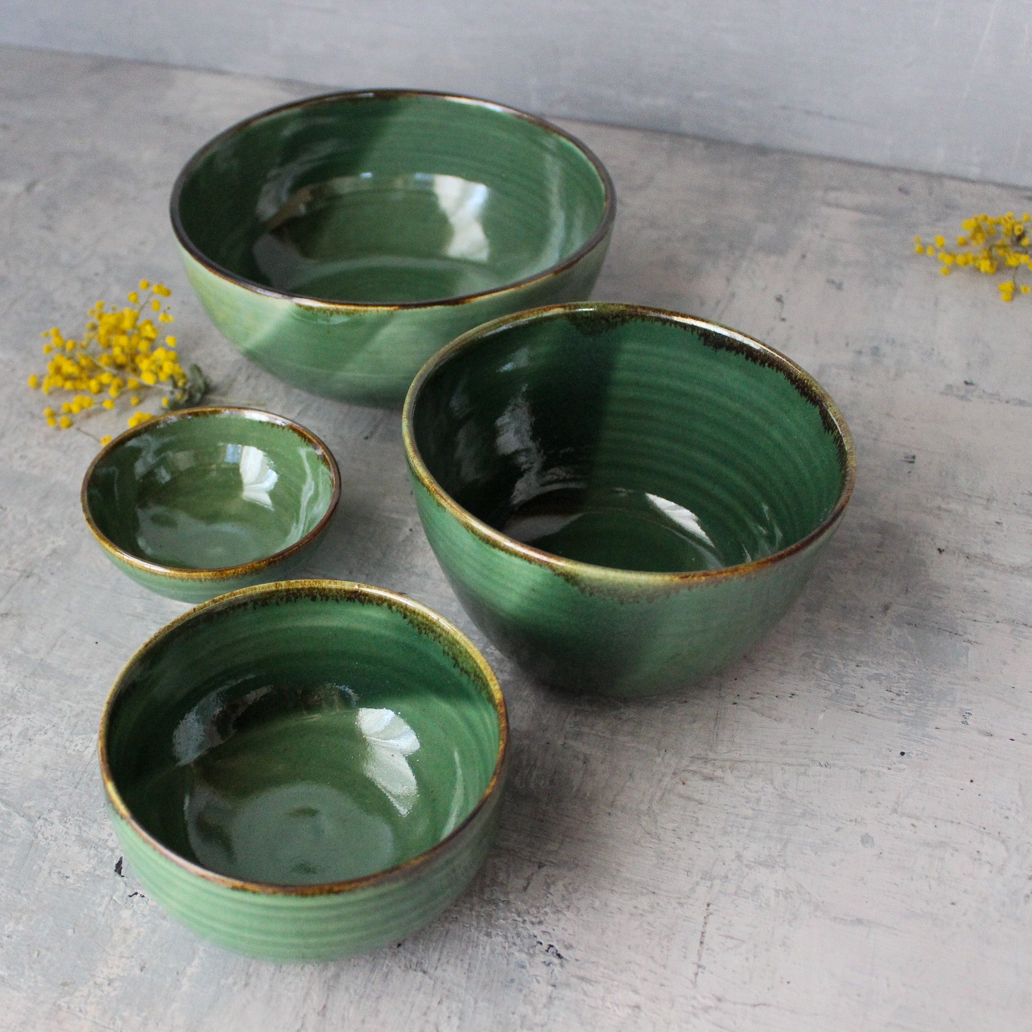 Green Ceramic Bowls - Tribe Castlemaine