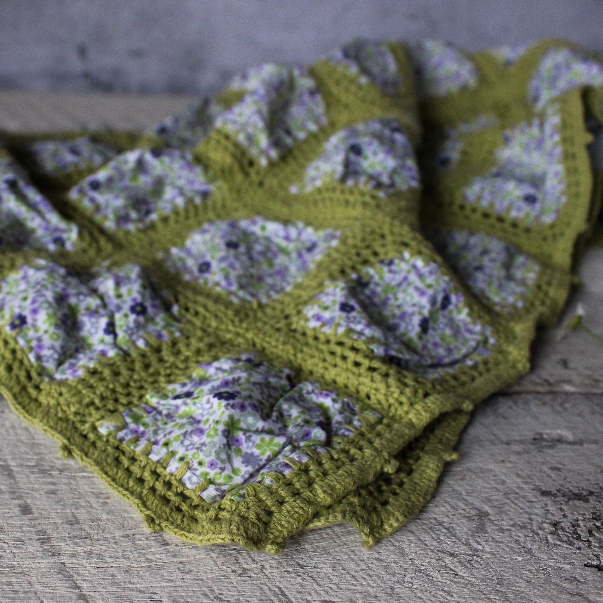Green Patchwork Crochet Blanket - Tribe Castlemaine