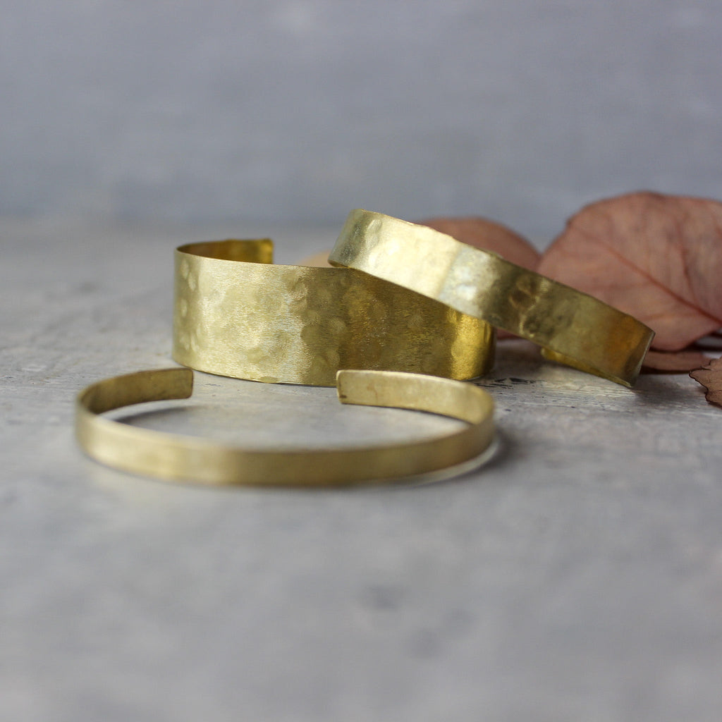 Hammered Brass Cuff Bangles - Tribe Castlemaine