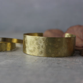 Hammered Brass Cuff Bangles - Tribe Castlemaine