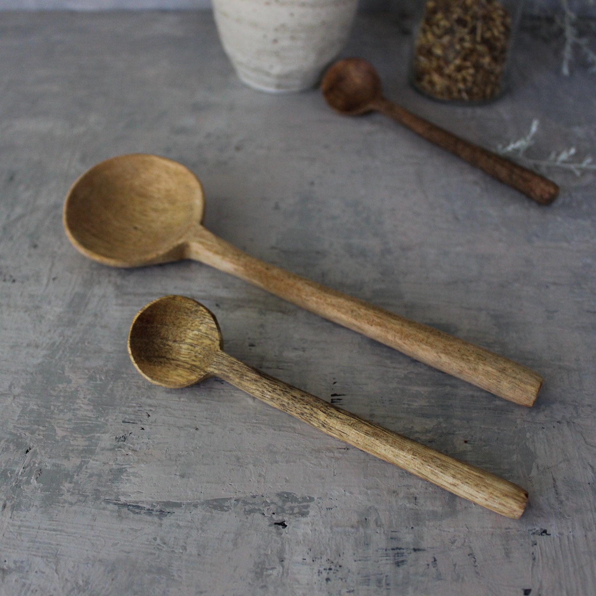 Hand Carved Mango Wood Spoons - Tribe Castlemaine