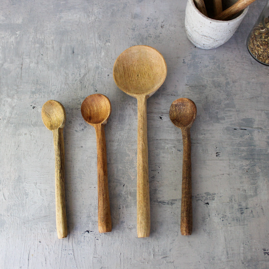 Hand Carved Mango Wood Spoons - Tribe Castlemaine