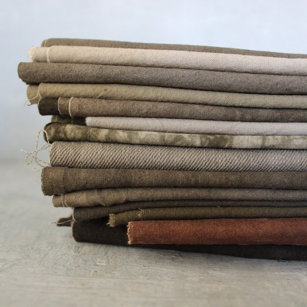 Hand Dyed Brown Fabric Remnants - Tribe Castlemaine