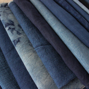 Hand Dyed Indigo Fabric Remnants - Tribe Castlemaine