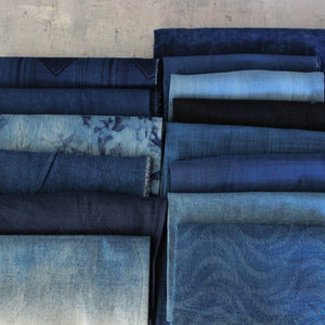 Hand Dyed Indigo Fabric Remnants - Tribe Castlemaine