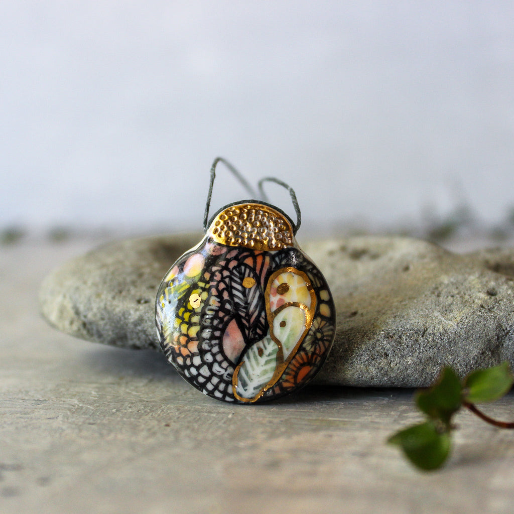 Hand Painted Ceramic Necklace #2 - Tribe Castlemaine