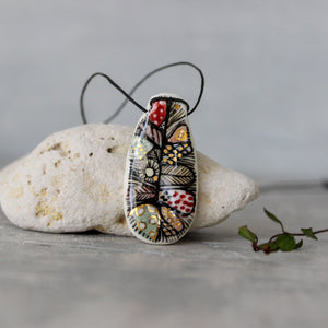 Hand Painted Ceramic Necklace #3 - Tribe Castlemaine