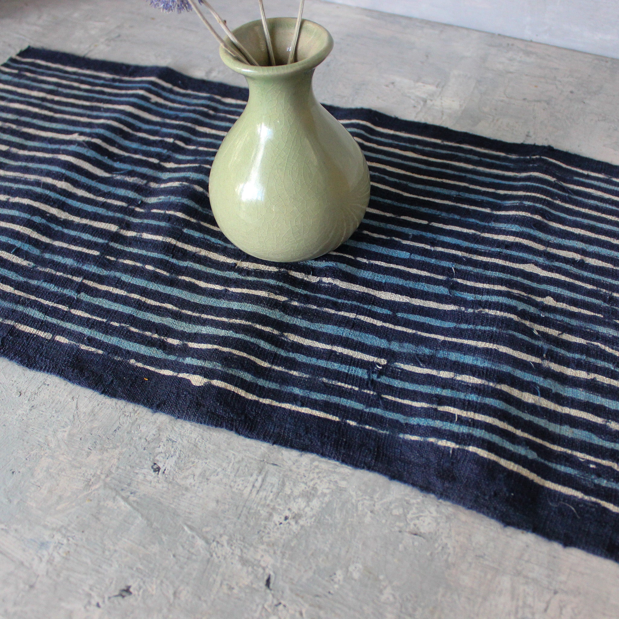 Hand Woven Hemp Fabric Indigo Batik - Tribe Castlemaine