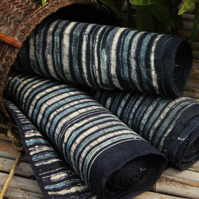 Hand Woven Hemp Fabric Indigo Batik - Tribe Castlemaine