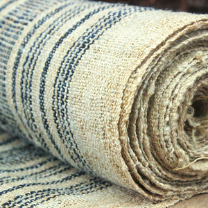Hand Woven Hemp Fabric Vintage Stripe - Tribe Castlemaine