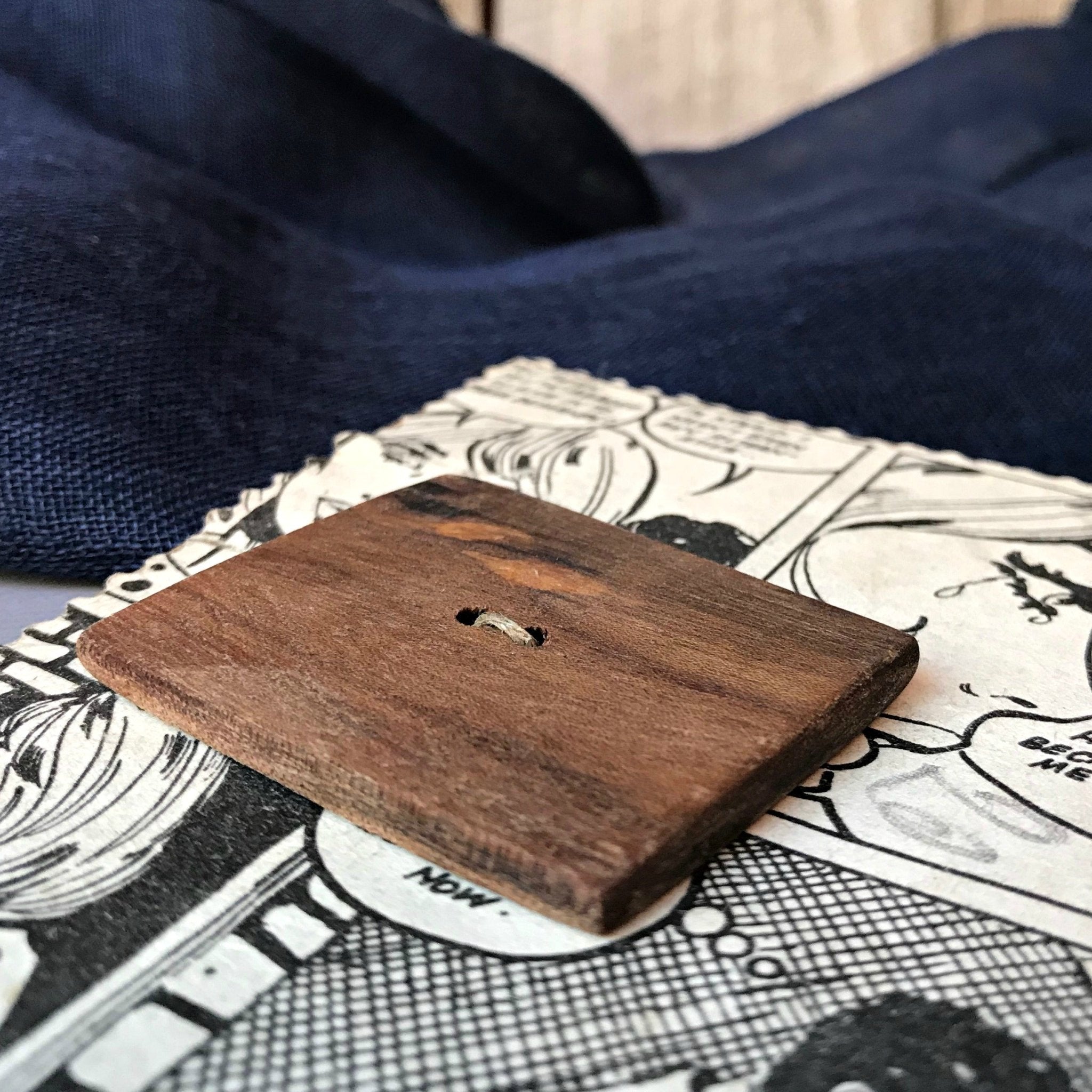 Handcarved Wooden Feature Button : Blackwood - Tribe Castlemaine