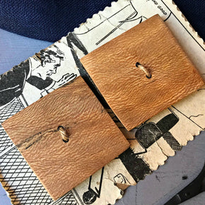 Handcarved Wooden Feature Buttons : Square - Tribe Castlemaine