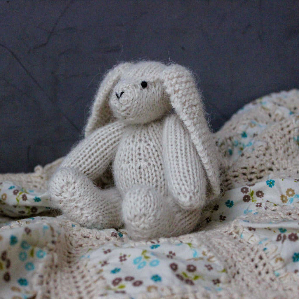 Handknitted White Bunny - Tribe Castlemaine
