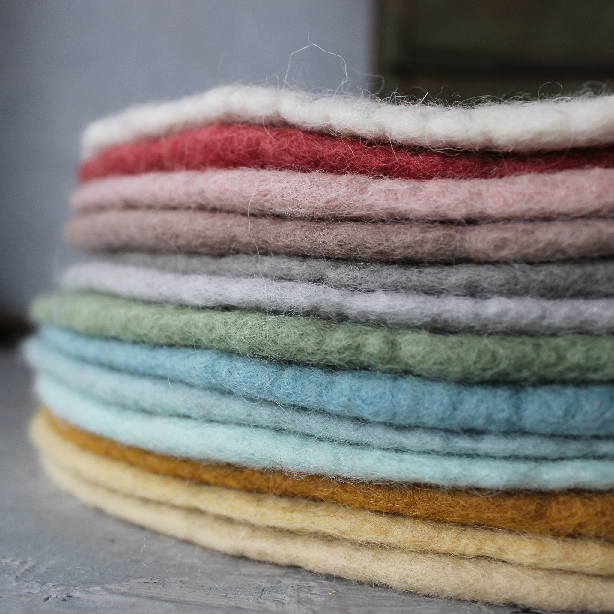 Handmade Round Felt Mats - Tribe Castlemaine