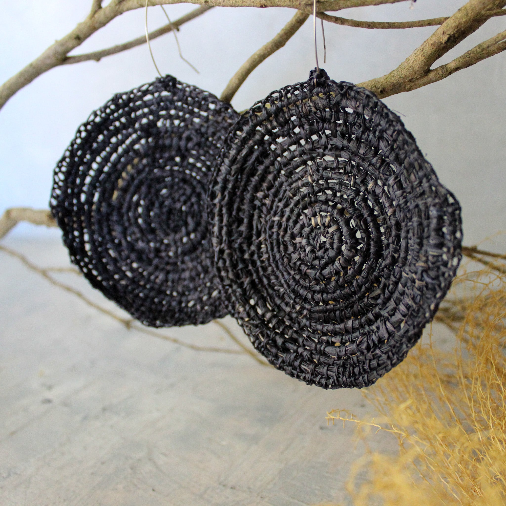 Handwoven Raffia Earrings - Tribe Castlemaine