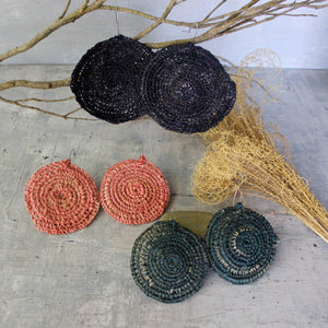 Handwoven Raffia Earrings - Tribe Castlemaine