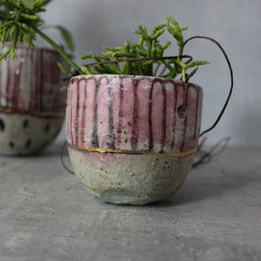 Hanging Ceramic Planters Blue Daisy - Tribe Castlemaine