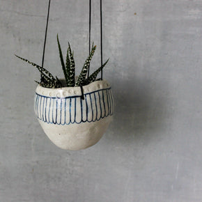 Hanging Ceramic Planters Blue Daisy - Tribe Castlemaine