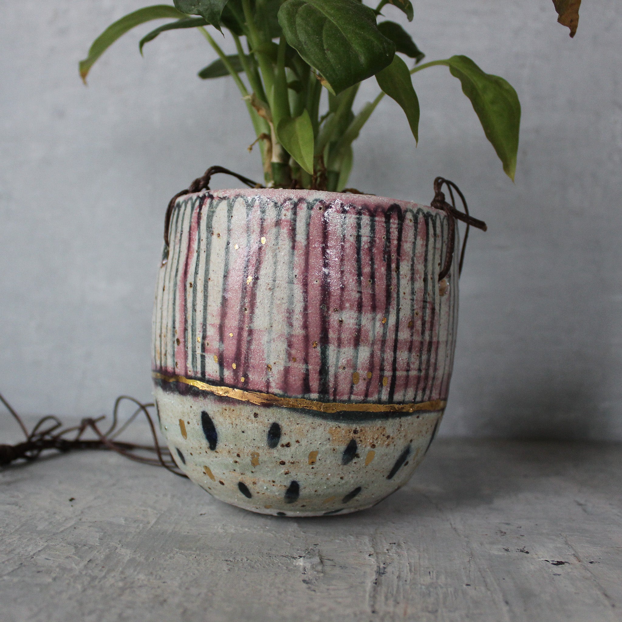 Hanging Ceramic Planters Blue Daisy - Tribe Castlemaine