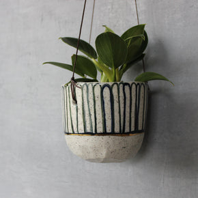 Hanging Ceramic Planters Blue Daisy - Tribe Castlemaine