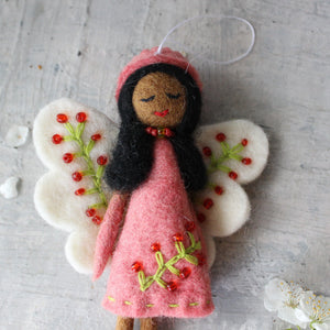 Hanging Felt Fairy Peach - Tribe Castlemaine