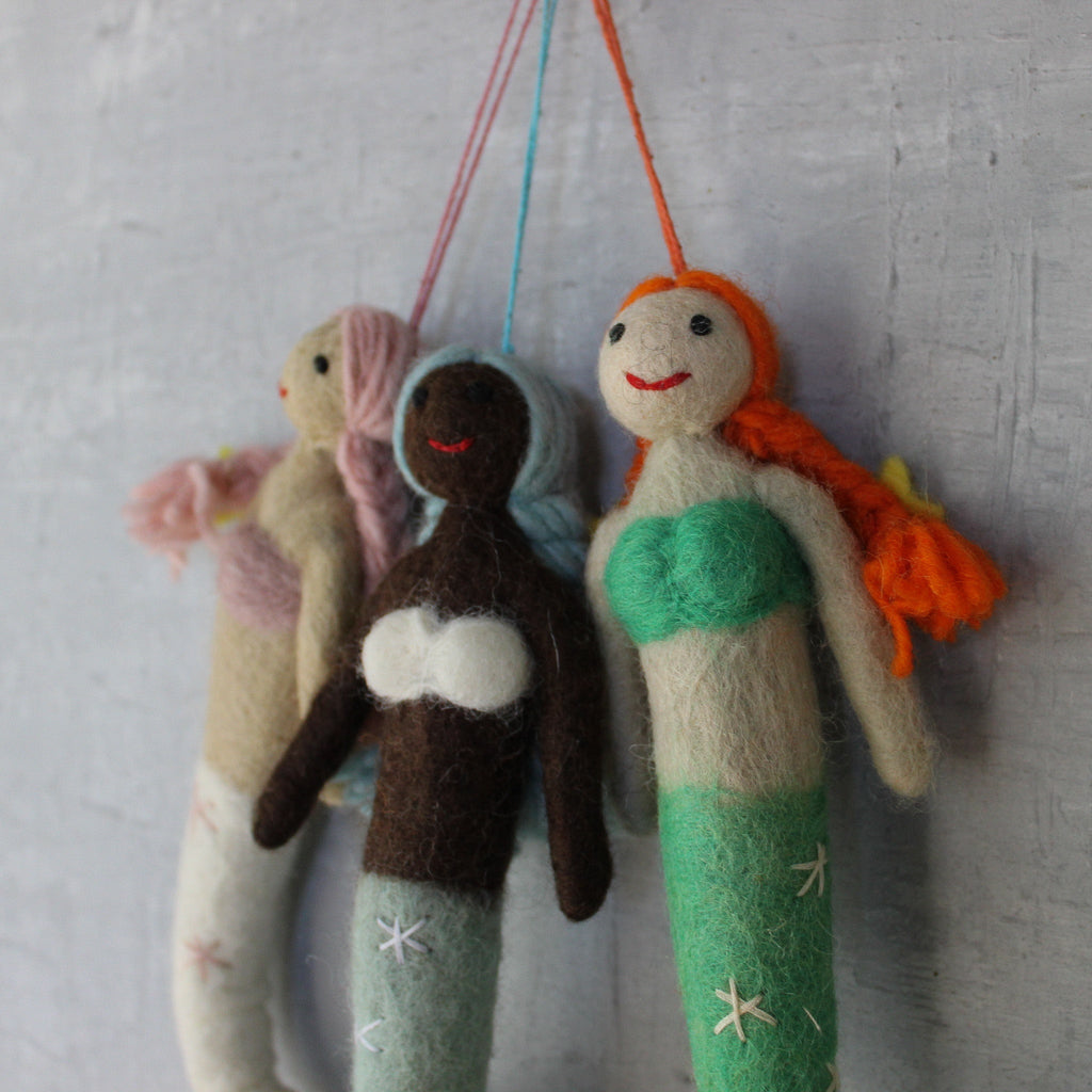 Hanging Felt Mermaids - Tribe Castlemaine