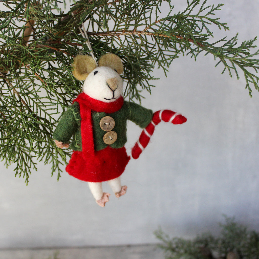 Hanging Felt Mouse Christmas - Tribe Castlemaine