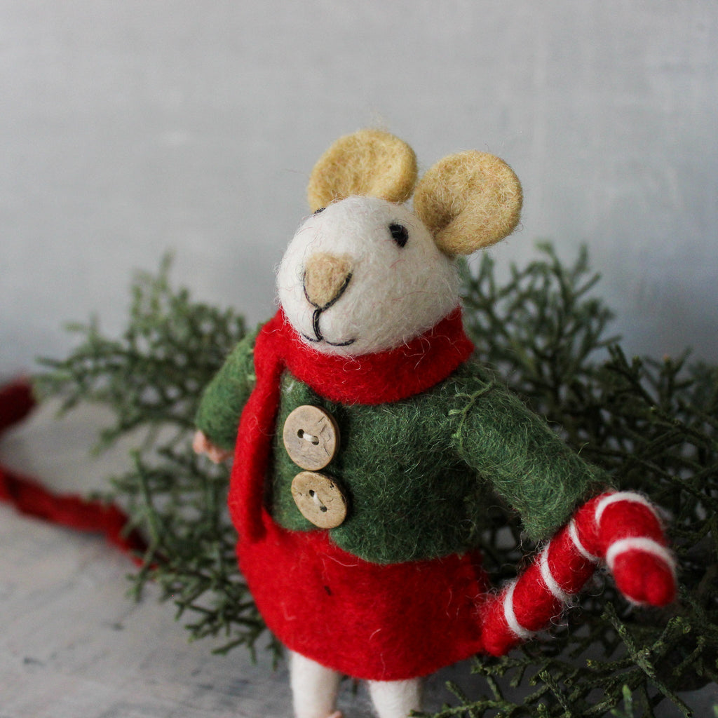 Hanging Felt Mouse Christmas - Tribe Castlemaine