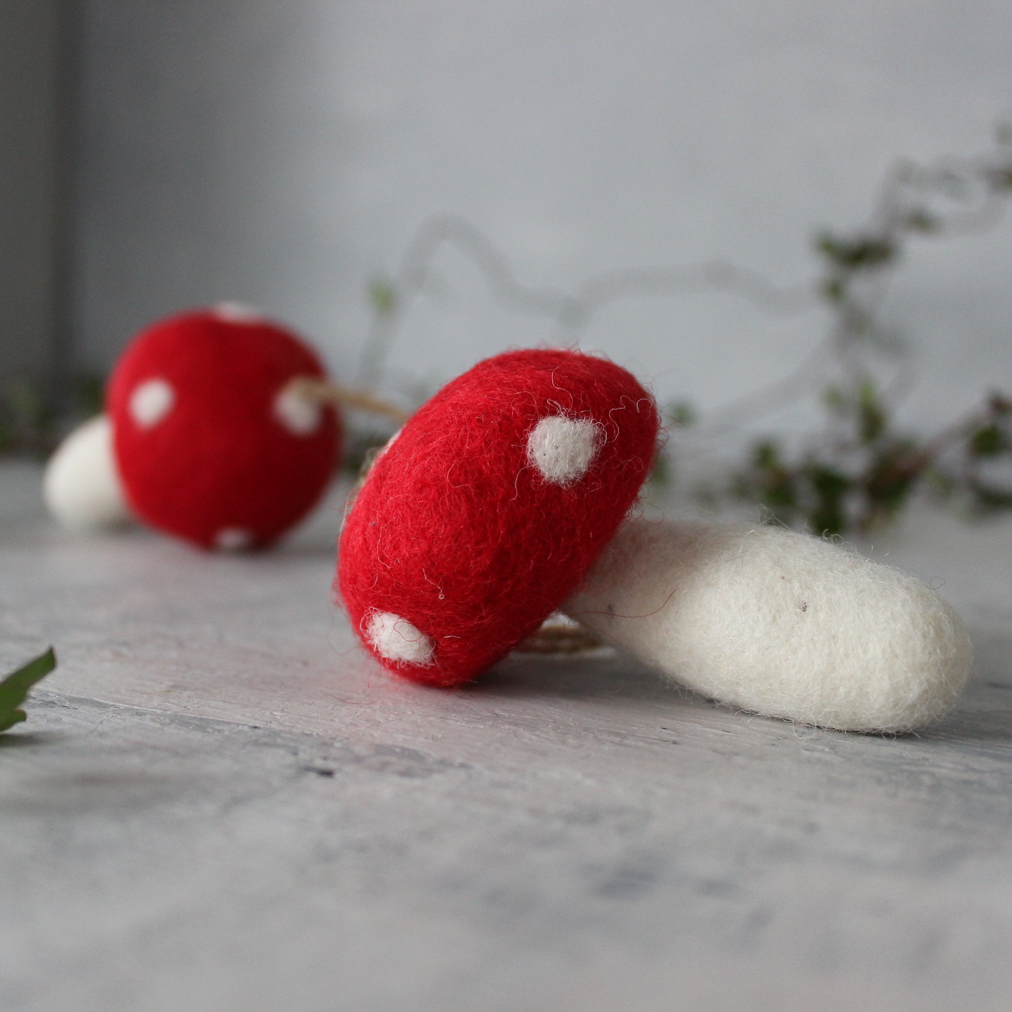 Hanging Felt Toadstools - Tribe Castlemaine