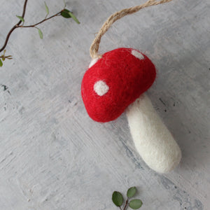 Hanging Felt Toadstools - Tribe Castlemaine