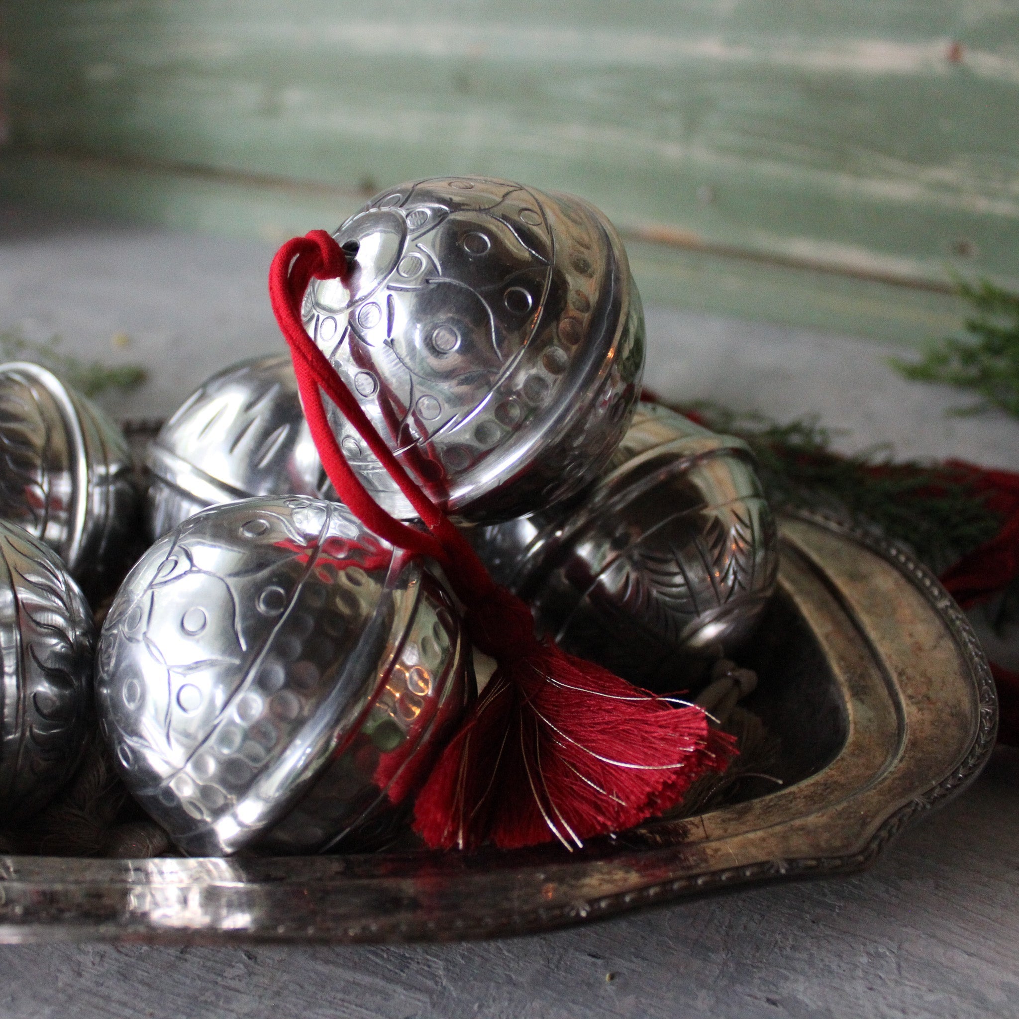 Hanging Silver Ball Ornaments - Tribe Castlemaine