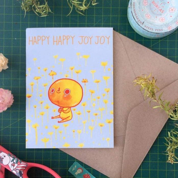 Happy Happy Joy Joy Greeting Card - Tribe Castlemaine