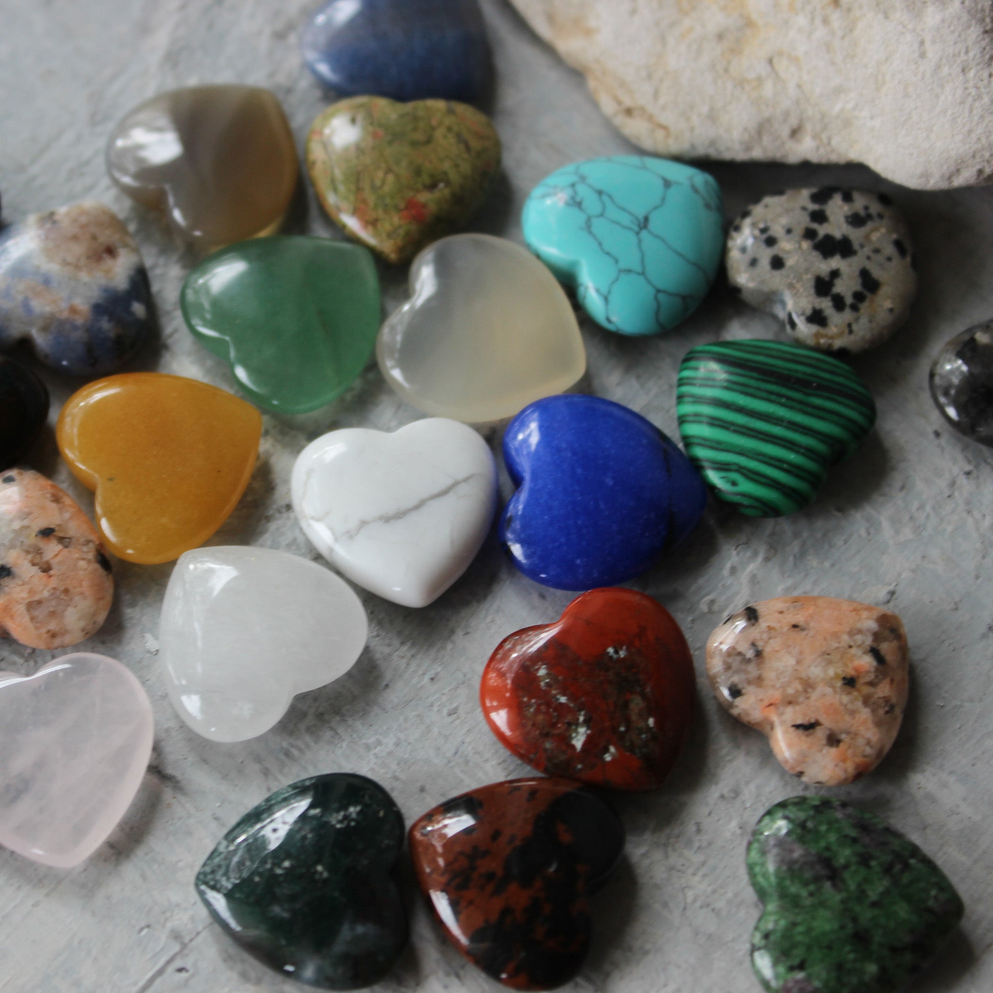 Heart Polished Crystal Stones - Tribe Castlemaine