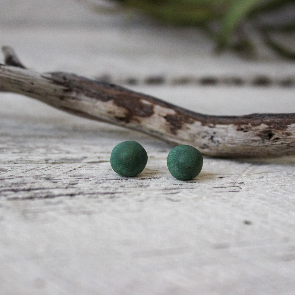 Jadeite Acorn Studs - Tribe Castlemaine